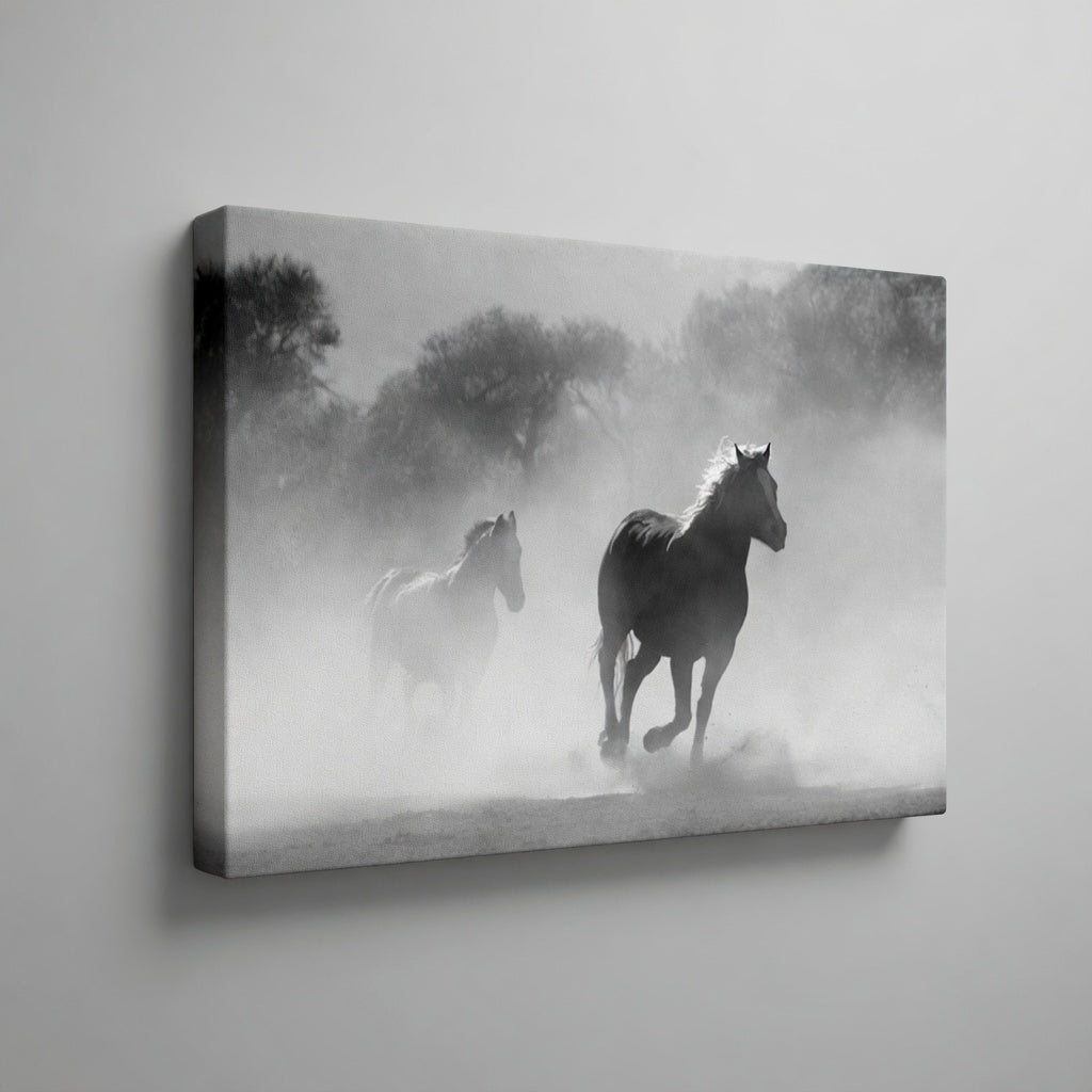 Horses In Fog