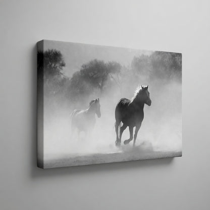 Horses In Fog