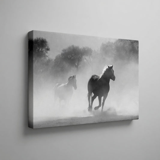 Horses In Fog
