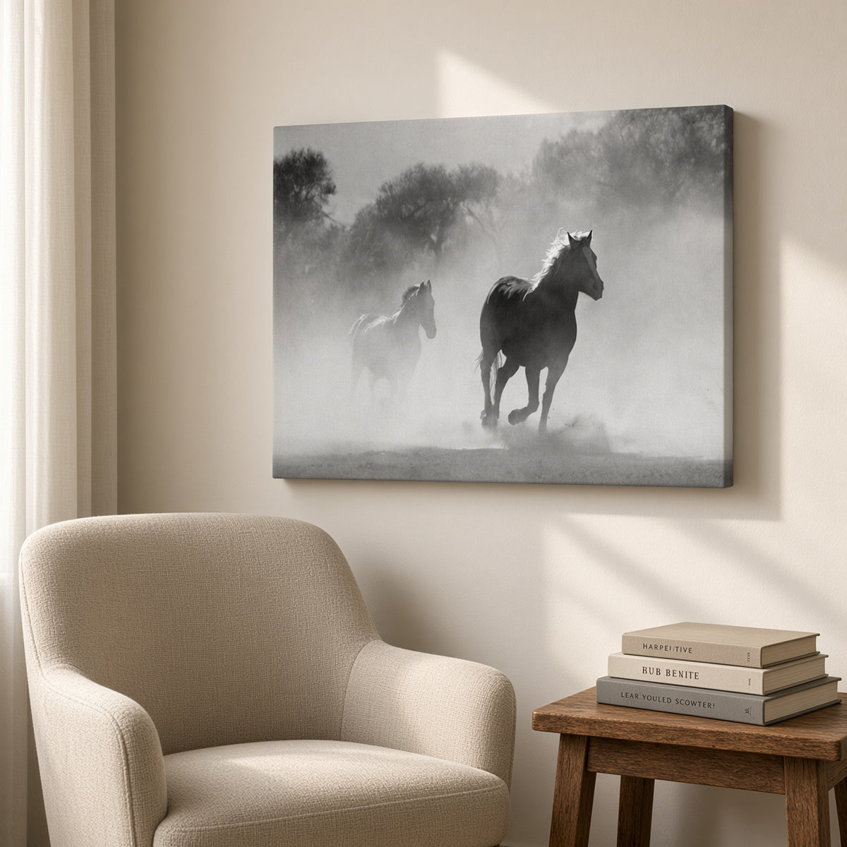 Horses In Fog